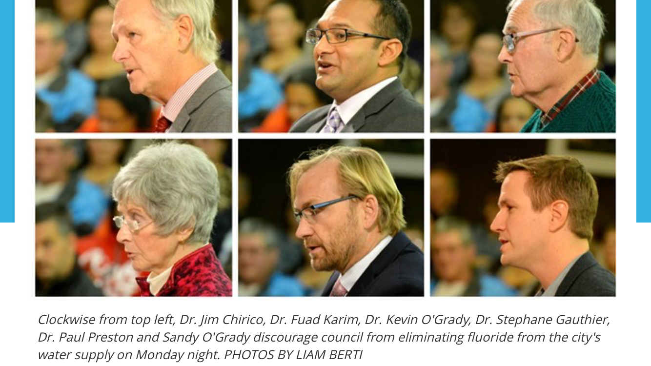 Dr. Gauthier speaking at North Bay City Council on water fluoridation, 2015